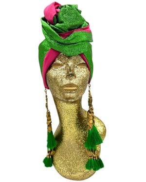 Julia Clancey Snazzy & Flamingo Dream Reversible Turban - Green