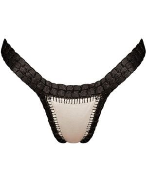 Luxsea Swimwear Dominica Shimmer Crochet Bikini Bottom - Black