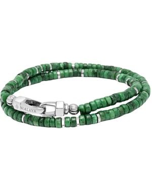 Nialaya Malachite Heishi Wrap Bracelet - Green