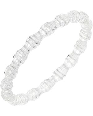 Gold & Honey Neutrals Bamboo Lucite Slip On Bangle Bracelet - White