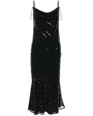 Silvia Serban 3 Lengths Veil & Sequins Dress - Black
