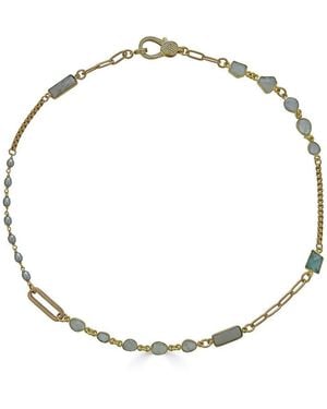 Loni Paul Jewelry Moonstone, Aquamarine & Pearl Short Necklace - Metallic