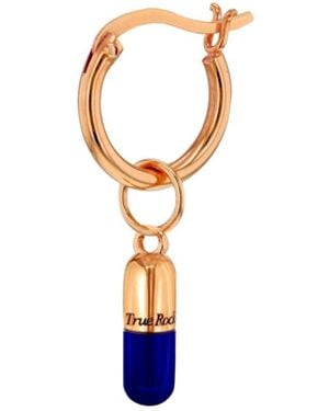 True Rocks Rose Midnight & 18Kt Rose Plated Mini Pill Charm On Rose Hoop - White