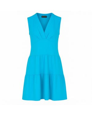 Conquista Sleeveless Cotton Jersey Dress - Blue
