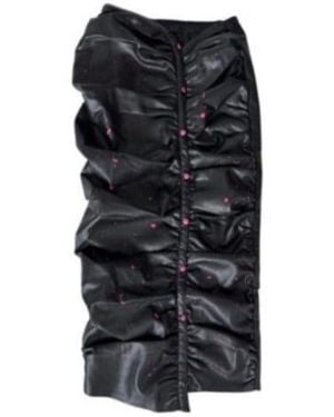 Circular Path X Wren + Glory Vegan Leather Ruched Skirt - Black