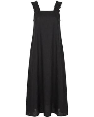 Adrift Clothing Claire Maxi Linen Dress - Black