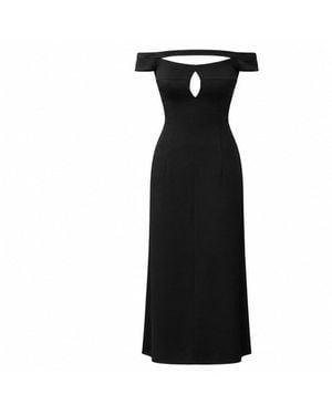 Aisl Off-Shoulder Strap Cutout Maxi – - Black