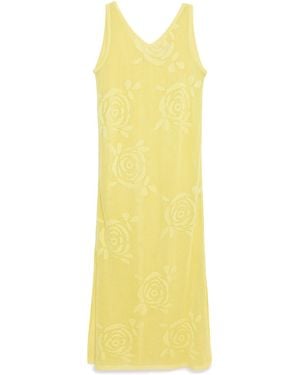 Peraluna Honeymoon Openwork Knit Beach Dress - Yellow