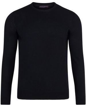 Paul James Knitwear Extra Fine Merino Wool Calington Crew Neck Jumper - Blue