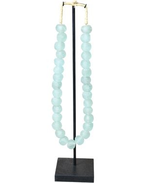 Botanical Boys Ghana Glass Beads Necklace Light - Blue