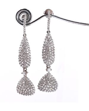 Mineralgems•Studio Dangling Earrings With All Over Zirconia - White