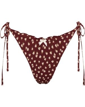 Wild Lovers Velvet Martini Bikini Bottoms - Red