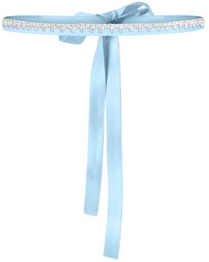 Tia Dorraine Crystal-Embellished Belt - Blue