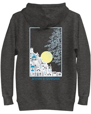Anchor and Crew Heather Santorini Landmark Cotton Blend Hoodie - Grey