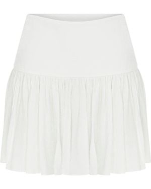 NAZLI CEREN Lola Ruffled Mini Skirt - White
