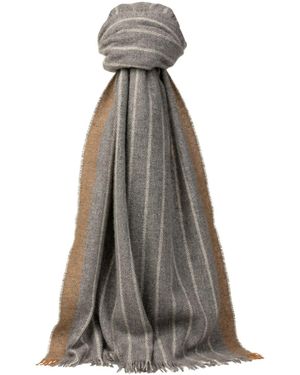 Kinalba Talisker Natural Pinstripe Scarf - Grey