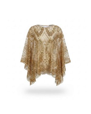 NALÈ Beaded Embellished Cape Top - Natural
