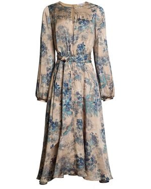 Santorelli Neutrals Aubree Long Sleeve Midi Dress - Gray