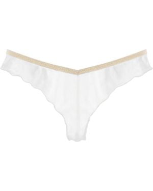 SAETA Paris Neutrals Silk Hipster Brief - White