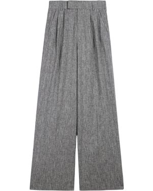 Nocturne Wide-Leg Tailored Trousers - Grey
