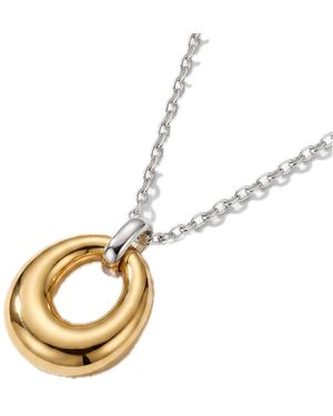 Elk & Bloom Twotone 14K Karma Drop Pendant Necklace - White