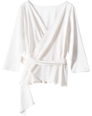 Voya Mira Wrap Linen Shirt - White