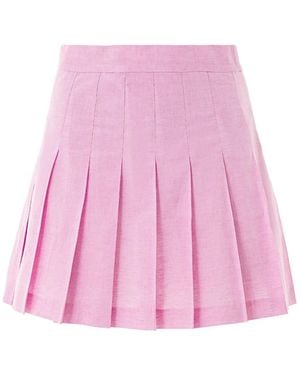 Lita Couture Linen Blend Tennis Skirt - Pink