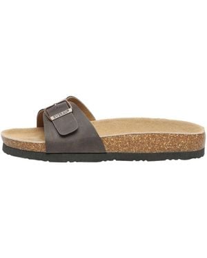 EverAu Australia Swan Leather Easy Slip-On Sandals - Brown