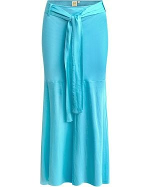 Why Mary Amorous Aqua Boho Maxi Skirt - Blue