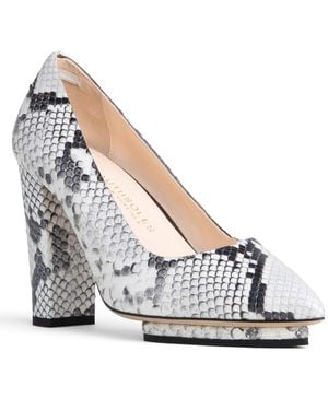Beautiisoles by Robyn Shreiber Made in Italy Neutrals Pippa Natural Animal Print Leather Pump With Comfortable Platform Dressy Work & Elegant Evening - White