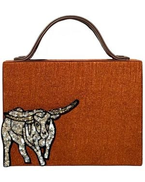 Simitri Longhorn Briefcase Bag - Brown