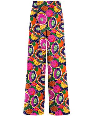 Aloha From Deer Colourful Fruits Long Loose Trousers - Red