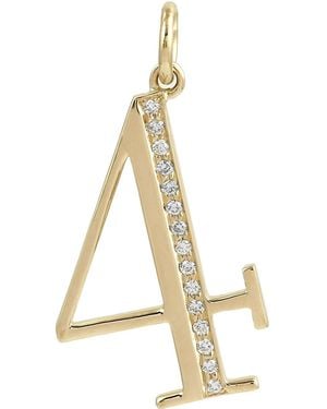 Artisan Diamond Number "4" Pendant - Metallic