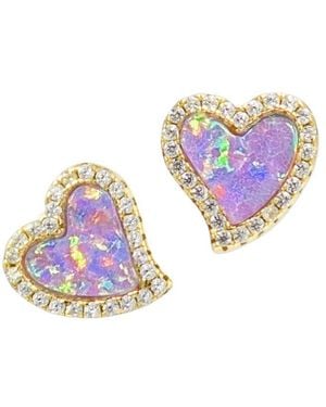 KAMARIA Amore Heart Stud Earrings - Purple