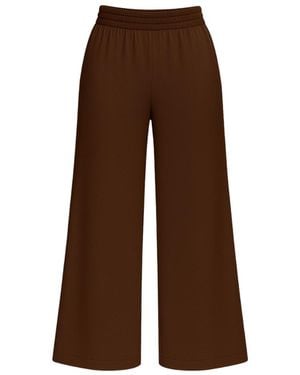 Heima Er Gott Eva Bamboo Wide Leg Trousers Regular - Brown