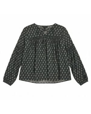 LAtelier London Cotton Ditsy Paisley Boho Blouse - Grey