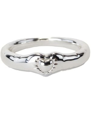 NASI SILVER Falling Into You Ring - White