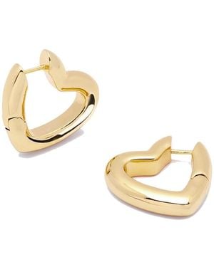 Potoska Loff Mini Heart Hoop Earrings - Metallic