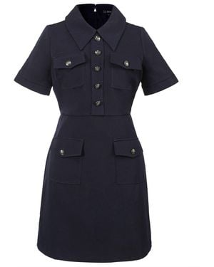 Smart and Joy Safari Style Short Dress - Blue