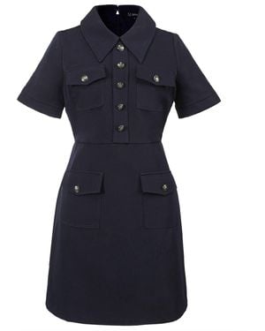 Smart and Joy Safari Style Short Dress - Blue