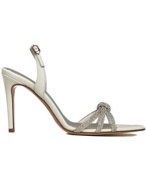 Ginissima Daisy Crystals Leather Sandals - Metallic