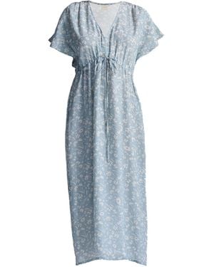 REISTOR Gathered Maxi Dress - Blue