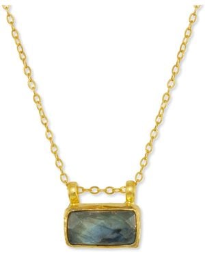 Ottoman Hands Alessa Labradorite Pendant Necklace - Metallic