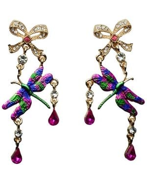 Natalia Petruch Dragonfly Earrings - White