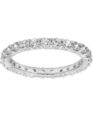 Diamonbliss Round Cut Eternity Ring With Swarovski, One And Half Carat, Plated - Metallic