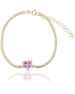 SHYMI Fancy Heart Tennis Bracelet - Metallic