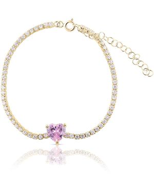 SHYMI Fancy Heart Tennis Bracelet - Metallic