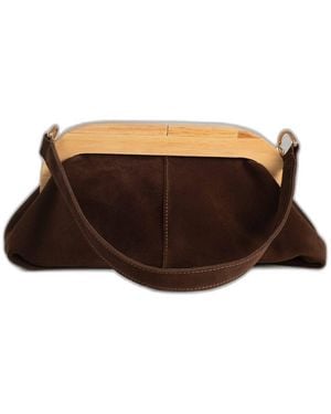 Tarea Studio Bella Suede Leather Bag - Brown