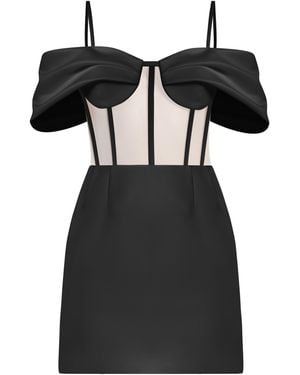 Tia Dorraine Belle Of The Ball Satin Mini Dress - Black