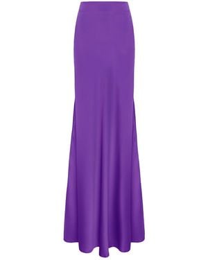 BLUZAT Satin Maxi Skirt - Purple
